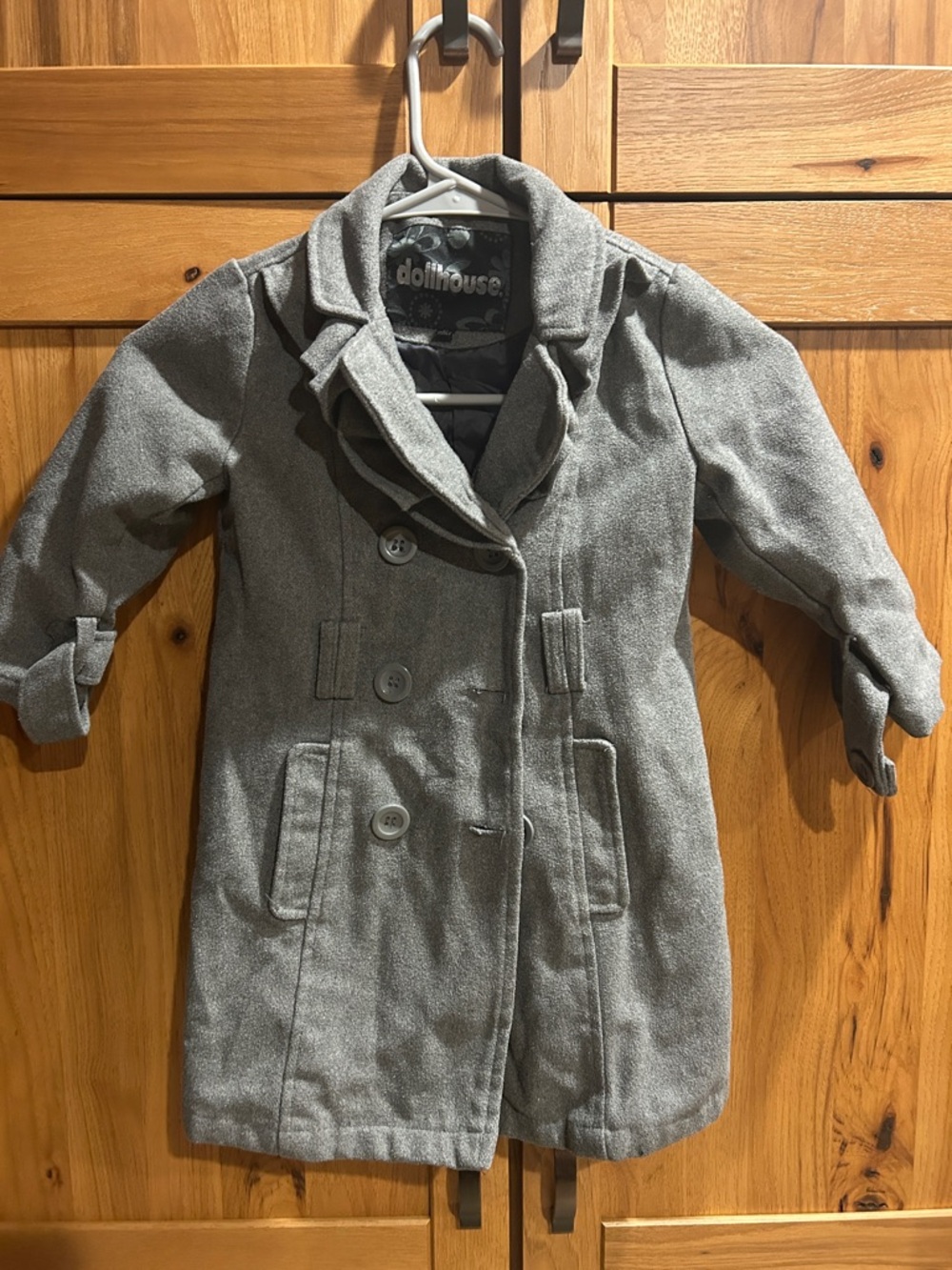 Dollhouse Gray Double-Breasted Pea Coat